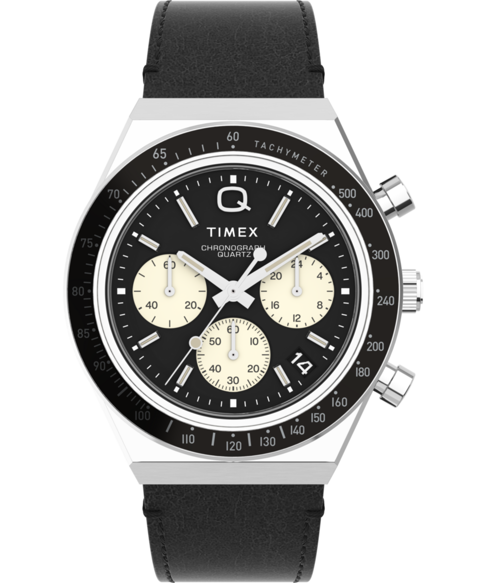 Q Timex Chronograph 40mm Leather Strap Watch TW2V42700 Timex EU