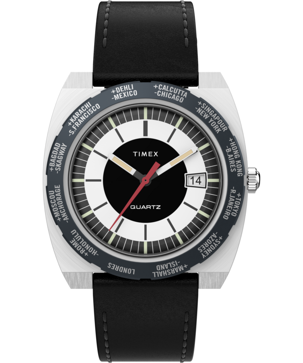 World Time Reissue 39mm Leather Strap Watch - TW2V69500 | Timex EU