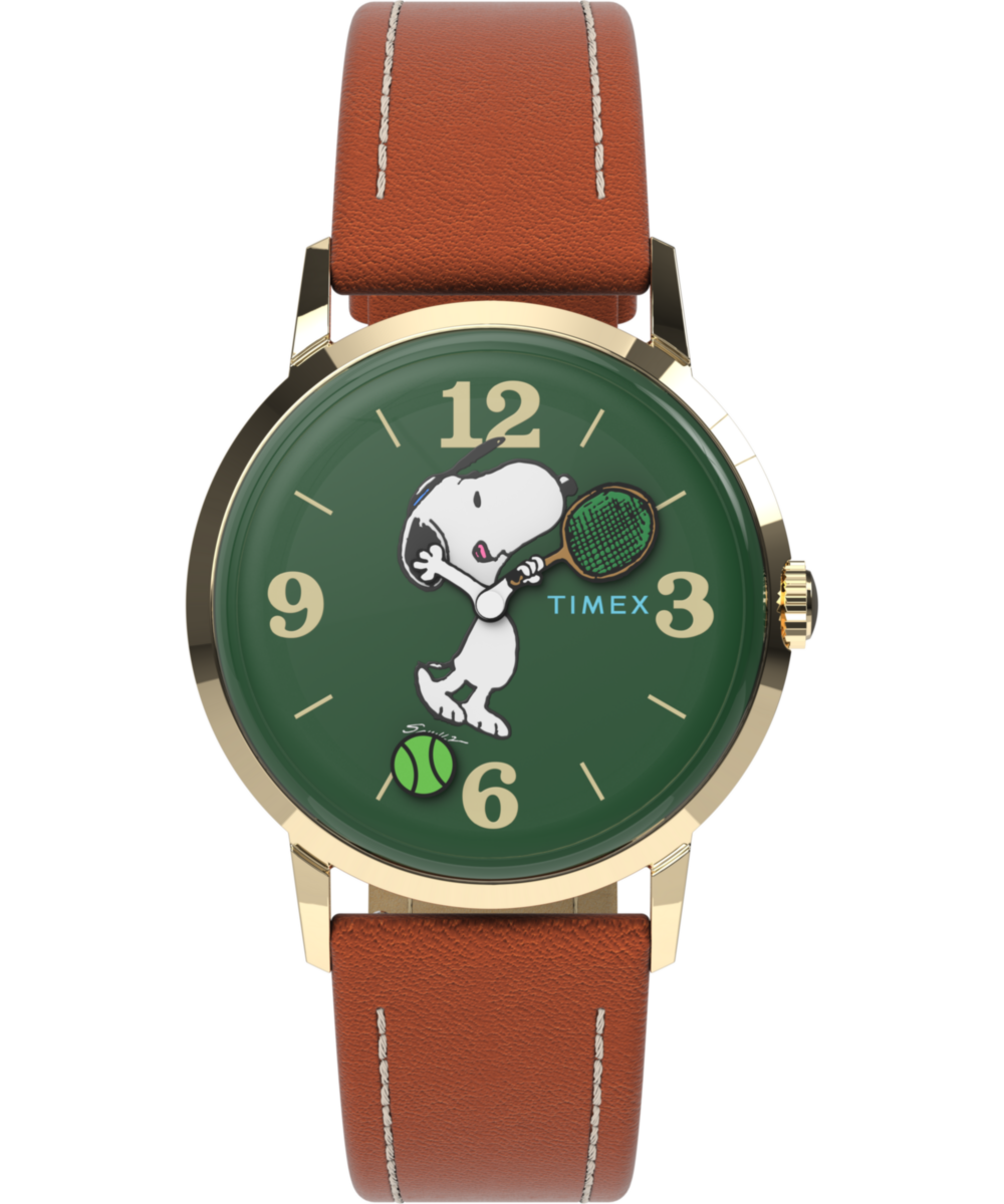 Peanuts® x Timex Marlin® Hand-Wound Snoopy Tennis 34mm Leather