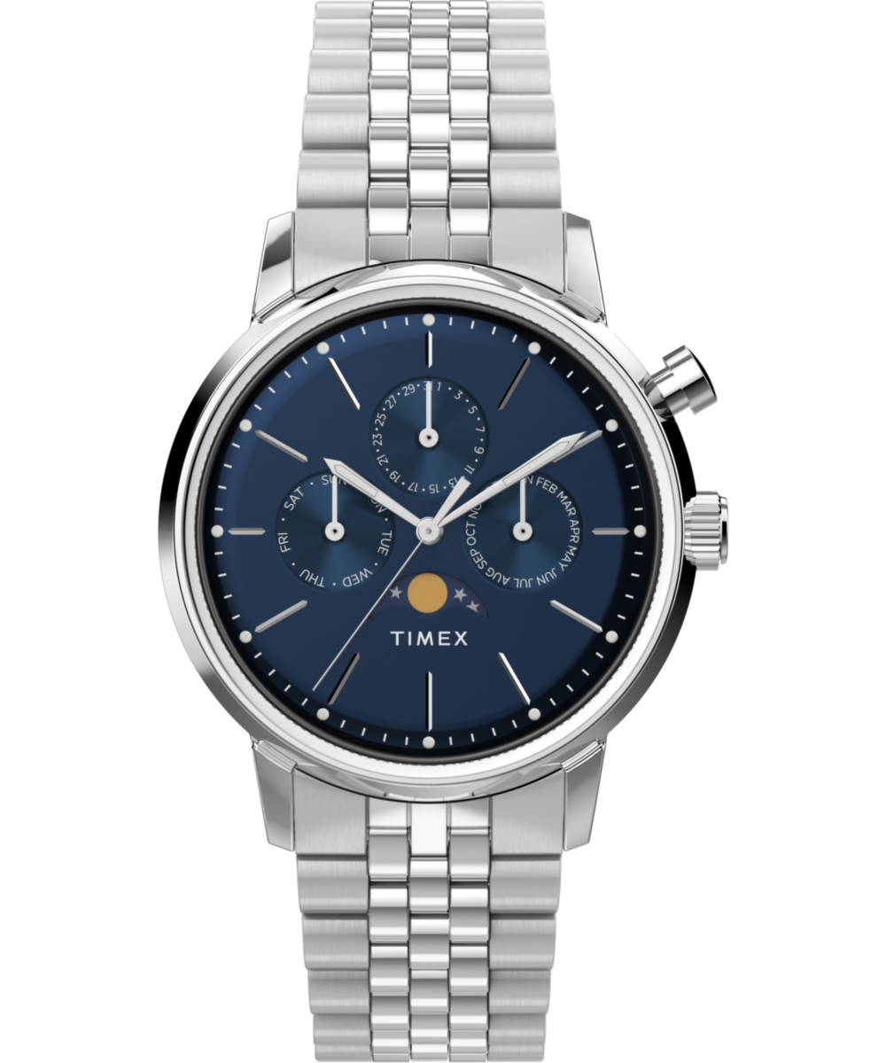 ムーンフェイスリング Marlin® Moon Phase 40mm Stainless Steel Bracelet Watch - TW2W51300