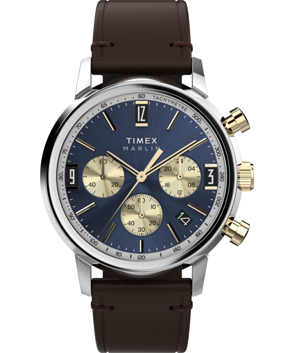 スマーフM Marlin® Chronograph Tachymeter 40mm Leather Strap Watch