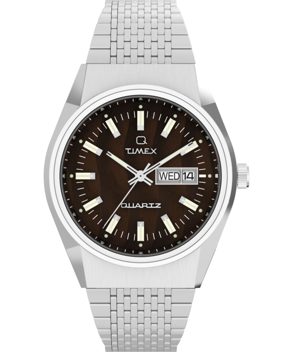 Q Timex® Falcon Eye 38mm Stainless Steel Bracelet Watch