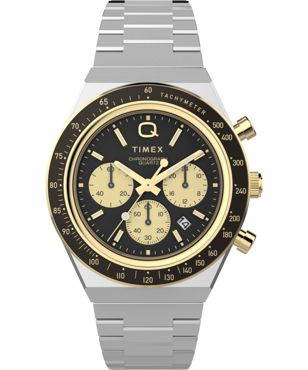 Q Timex® Chronograph 40mm Stainless Steel Bracelet Watch