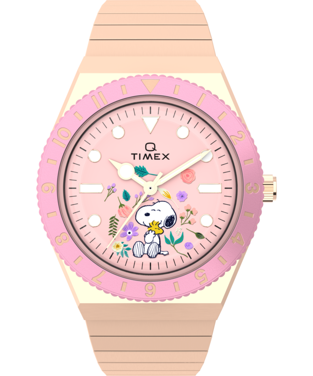Peanuts® Q Timex® In Bloom 36mm Stainless Steel Expansion Band