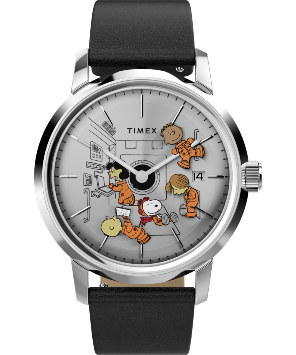 Peanuts® x Timex Marlin® Automatic Space 40mm Leather Strap Watch
