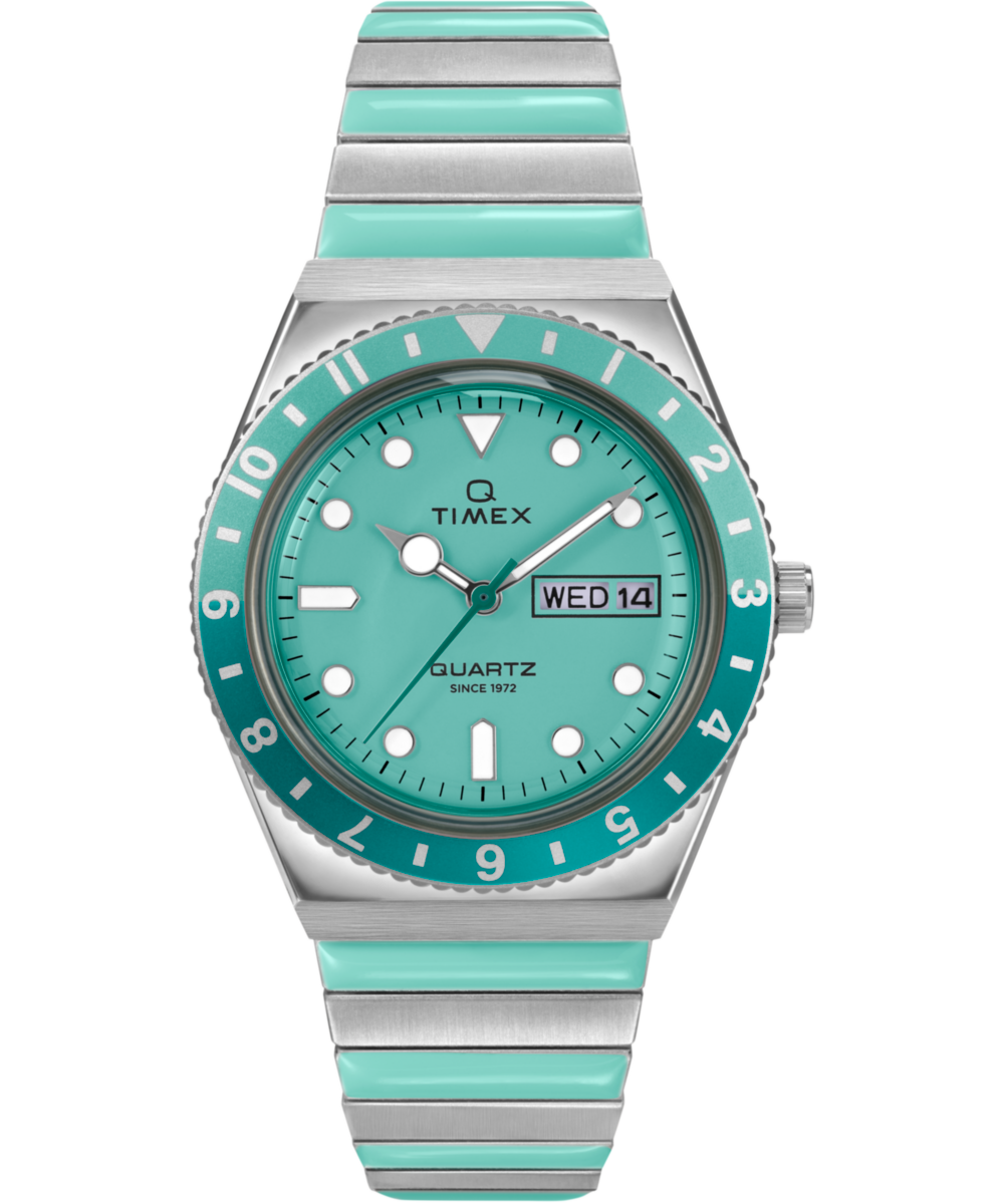 Q Timex® 36mm Stainless Steel Expansion Band Watch  display picture 1