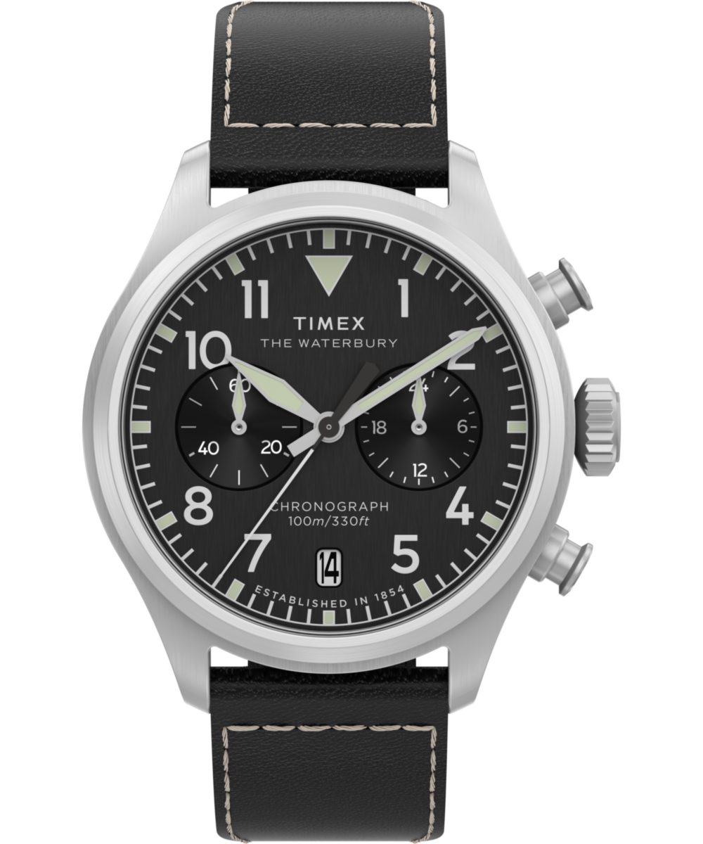 あゆーしか　WATERBURY　1878年製　置時計　C　R8611 Waterbury Ace Chronograph 41mm Leather Strap Watch - TW2Y19000