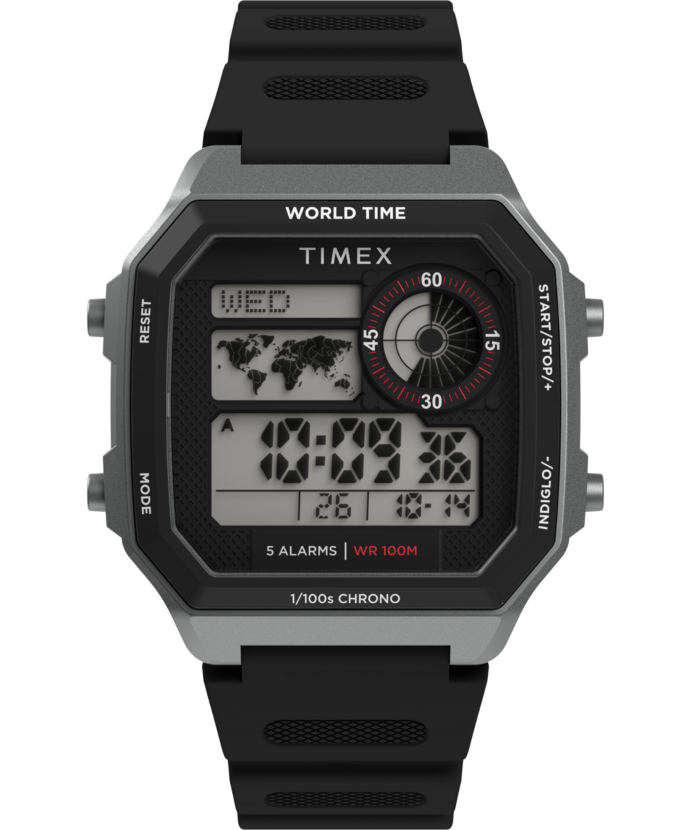 World Time Digital 40mm Resin Strap Watch - TW5M68800 | Timex EU