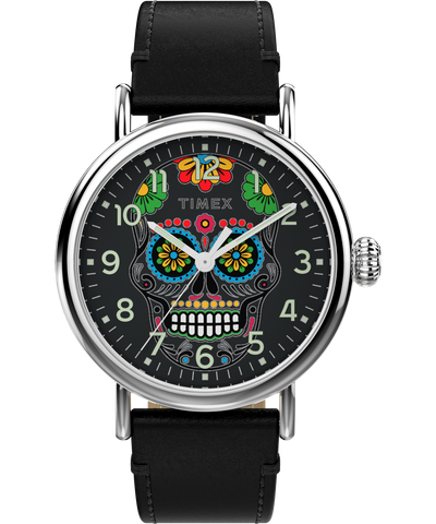 TW2V67500UK Timex Standard Dia de los Muertos 40mm Leather Strap Watch primary image