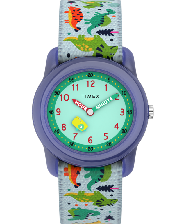 TW7C77300YN TIMEX TIME MACHINES® 29mm Purple Dinosaur Elastic Fabric Kids Watch primary image