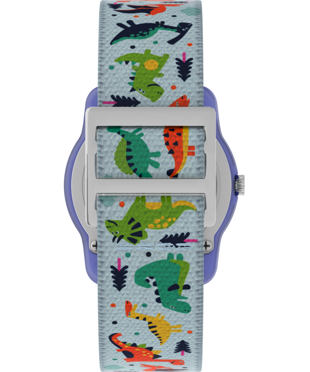 TW7C77300YN TIMEX TIME MACHINES® 29mm Purple Dinosaur Elastic Fabric Kids Watch strap image
