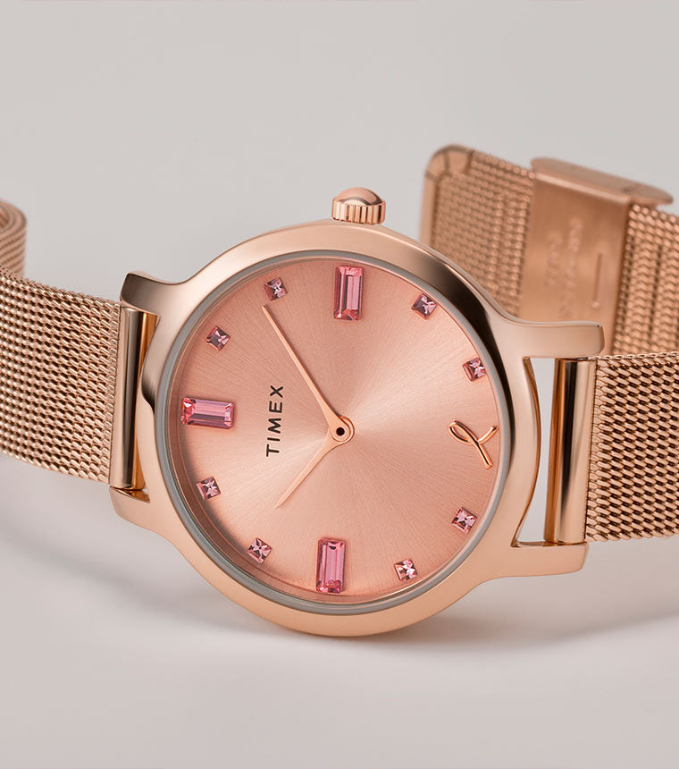 Timex rose gold deals watch