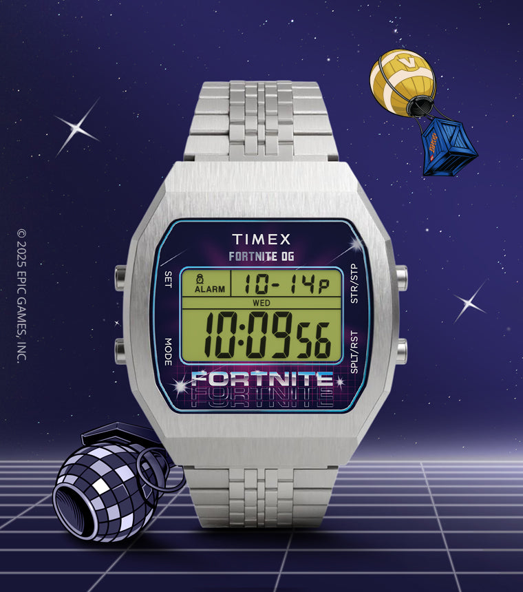 Timex x Fortnite T80 36mm Stainless Steel Bracelet Watch
