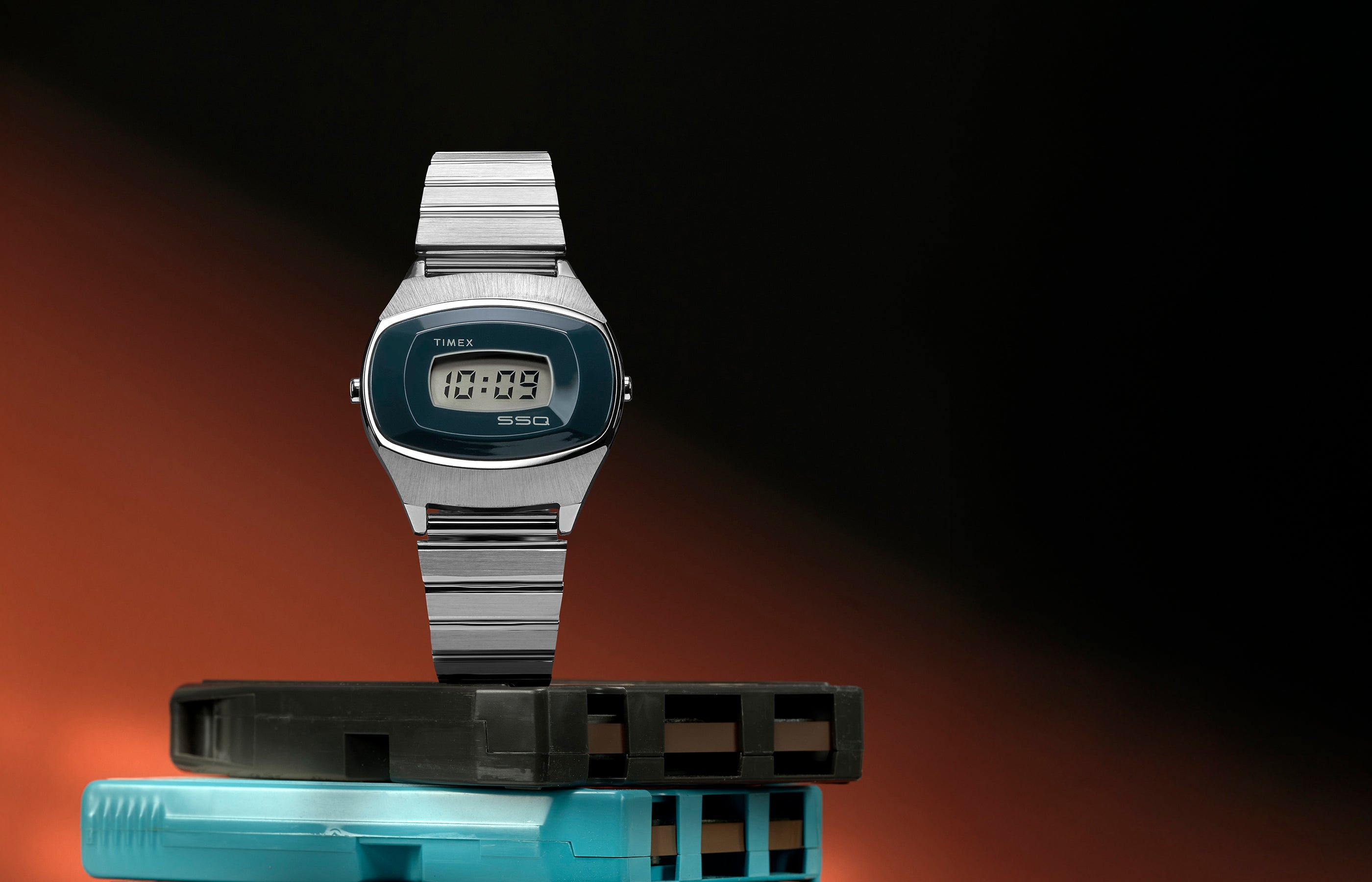 Q Timex® 1975 SSQ Digital Reissue 38mm Stainless Steel Bracelet