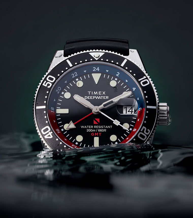 Deepwater Reef 200 GMT 41mm Synthetic Rubber Strap Watch