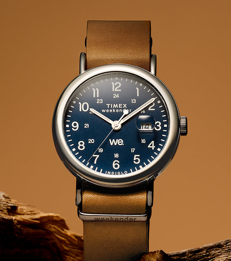 TIMEX クォーツ腕時計 シルバー/ブラウン Weekender 40mm Leather Strap Watch - TW2W86800 | Timex EU