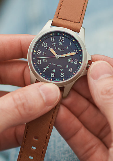 Expedition Field Post Solar 41mm Eco-Friendly Leather Strap Watch