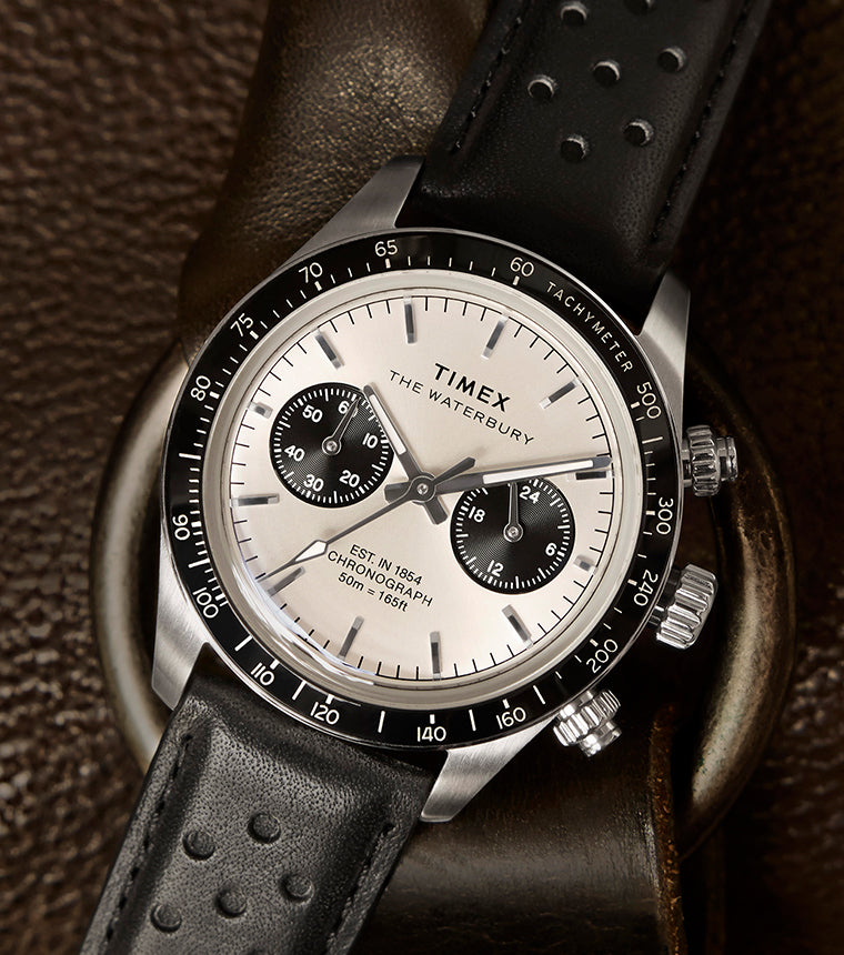 Waterbury Heritage Chronograph 39mm Leather Strap Watch