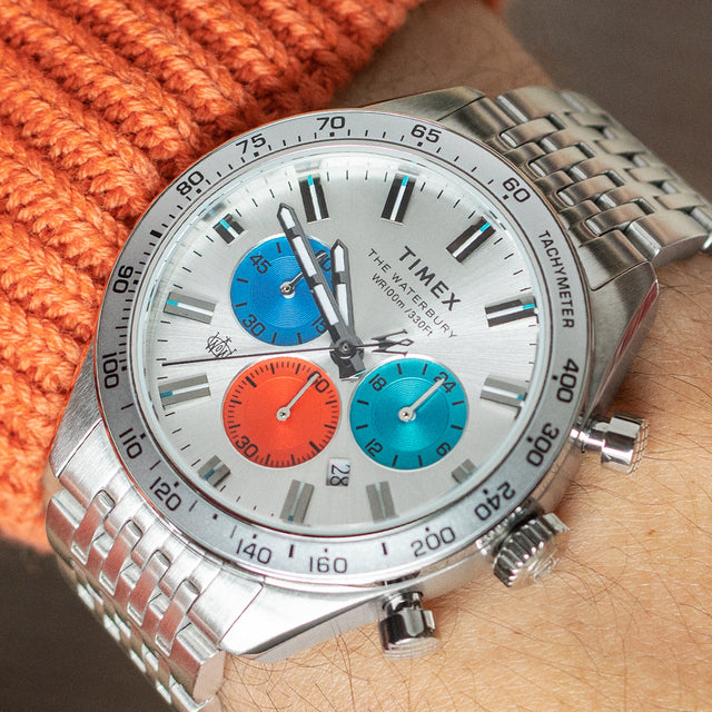Timex Waterbury Classic Chrono - Reloj de vestir de cuarzo de acero Timex Waterbury Classic Chrono - Reloj de vestir de cuarzo de acero