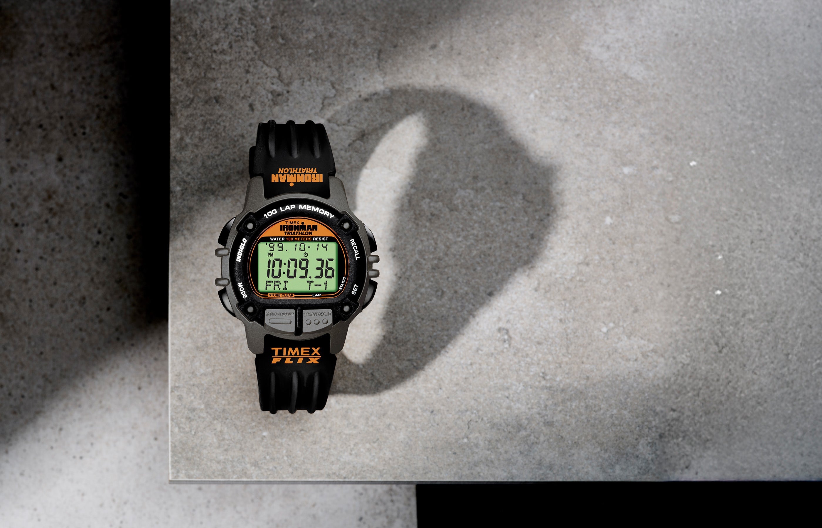 TIMEX® IRONMAN® Flix 100 Lap 42mm PU Strap Watch - TW5M63200