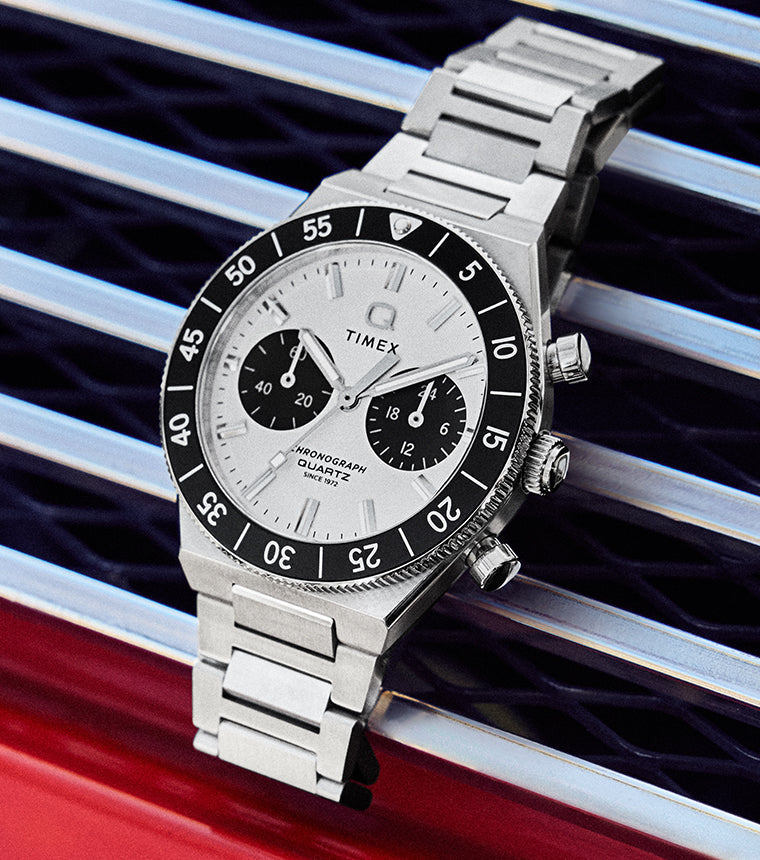 Q Timex Continental Chronograph 40mm Stainless Steel Bracelet