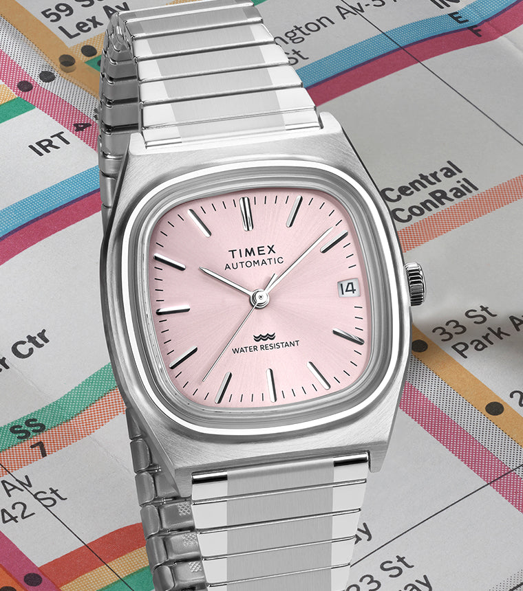 Timex® Automatic 1983 E Line 34mm Stainless Steel Expansion Band
