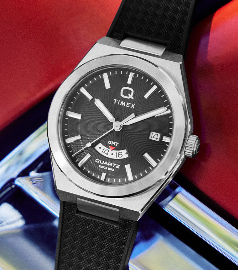 Q Timex Continental GMT 39mm Synthetic Rubber Watch - TW2Y24900