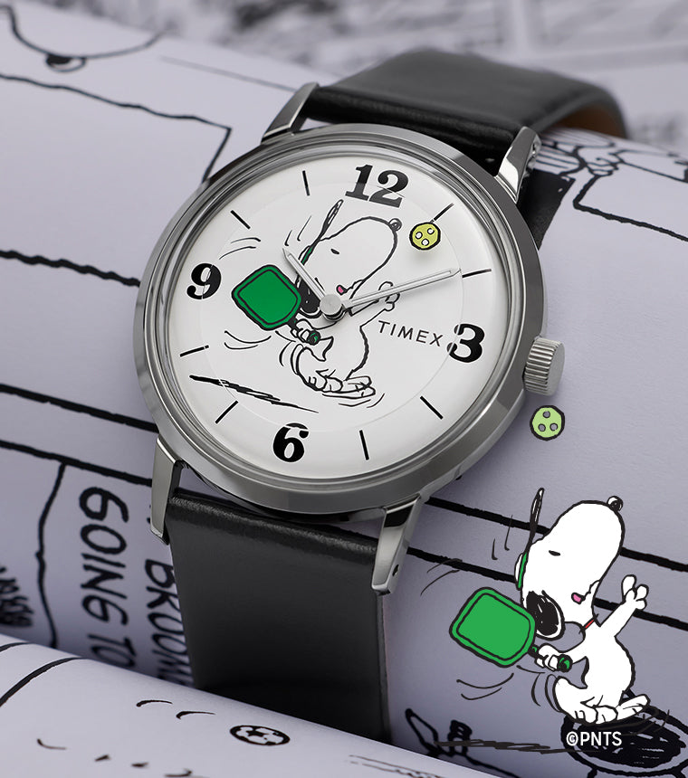 Peanuts® x Timex Marlin® Pickleball 38mm Leather Strap Watch