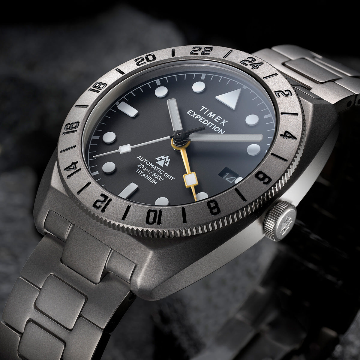 Expedition® Pioneer Titanium Automatic GMT 41mm Titanium Bracelet