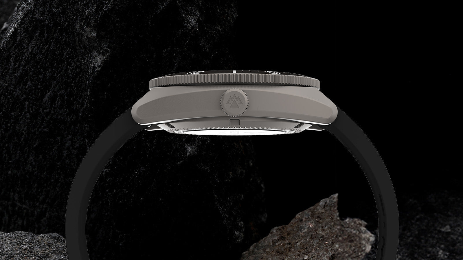 Side profile of Timex Expedition Pioneer Titanium Automatic watch showing slim case design