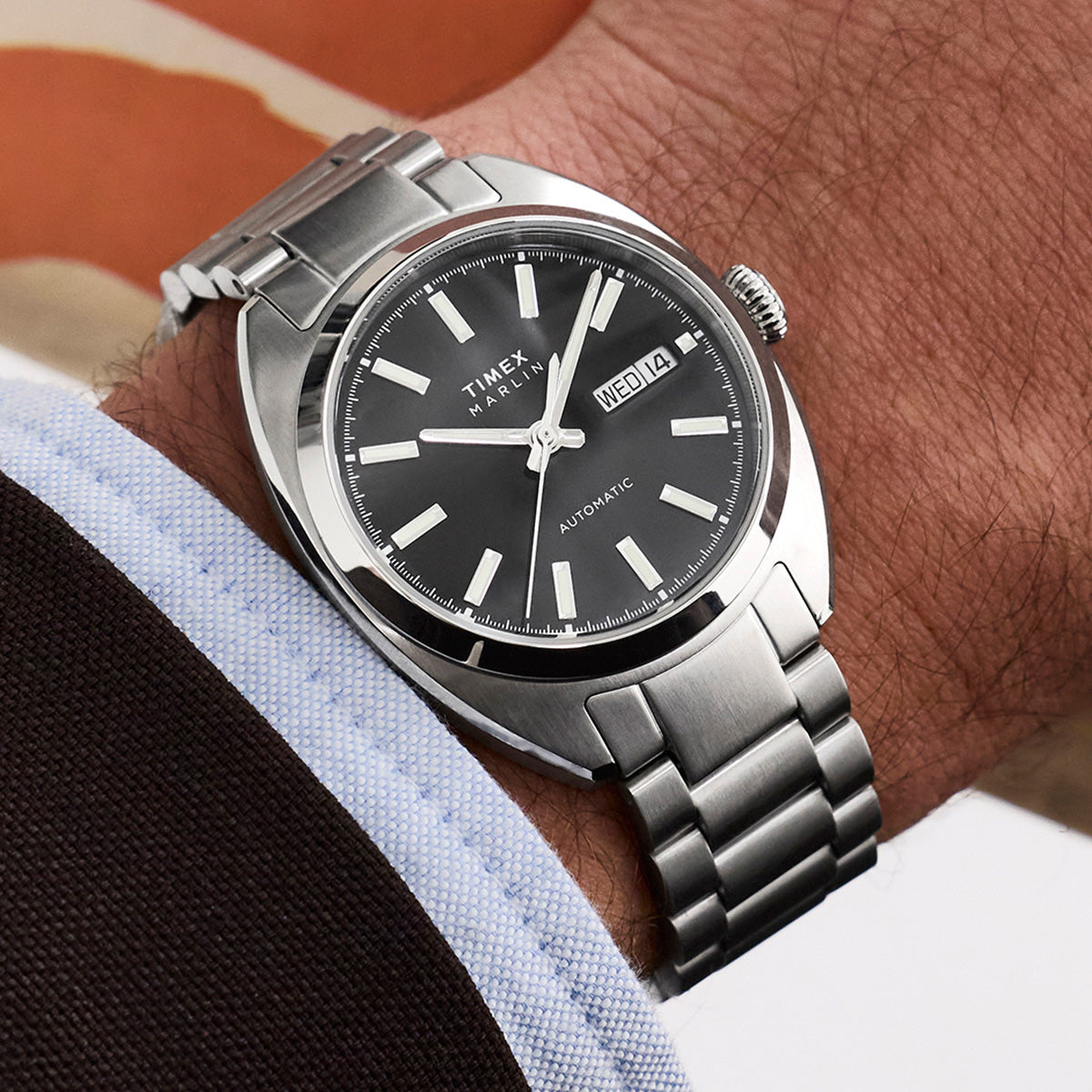 Marlin® Draper Automatic 37mm Stainless Steel Bracelet Watch