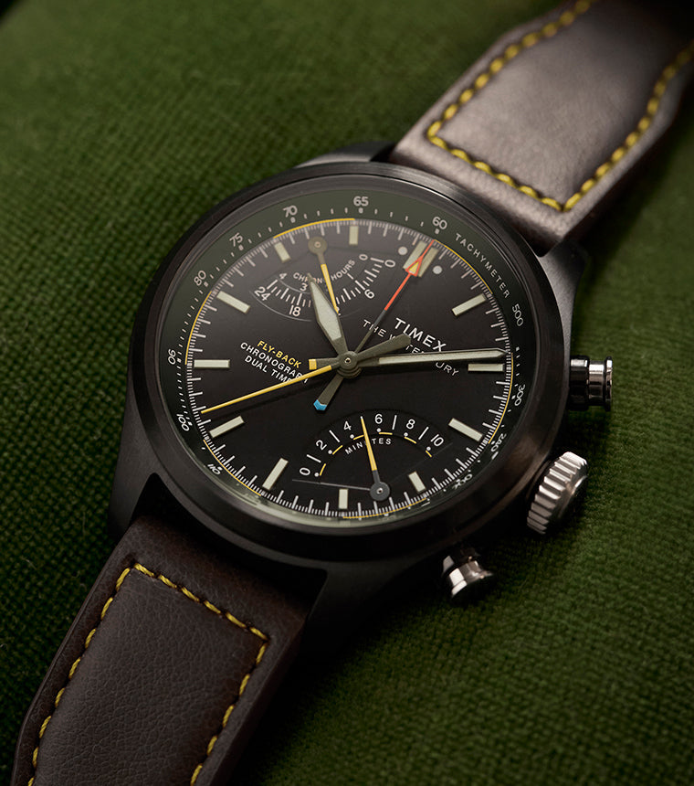 Waterbury Ace Fly-Back Chronograph 43mm Leather Strap Watch