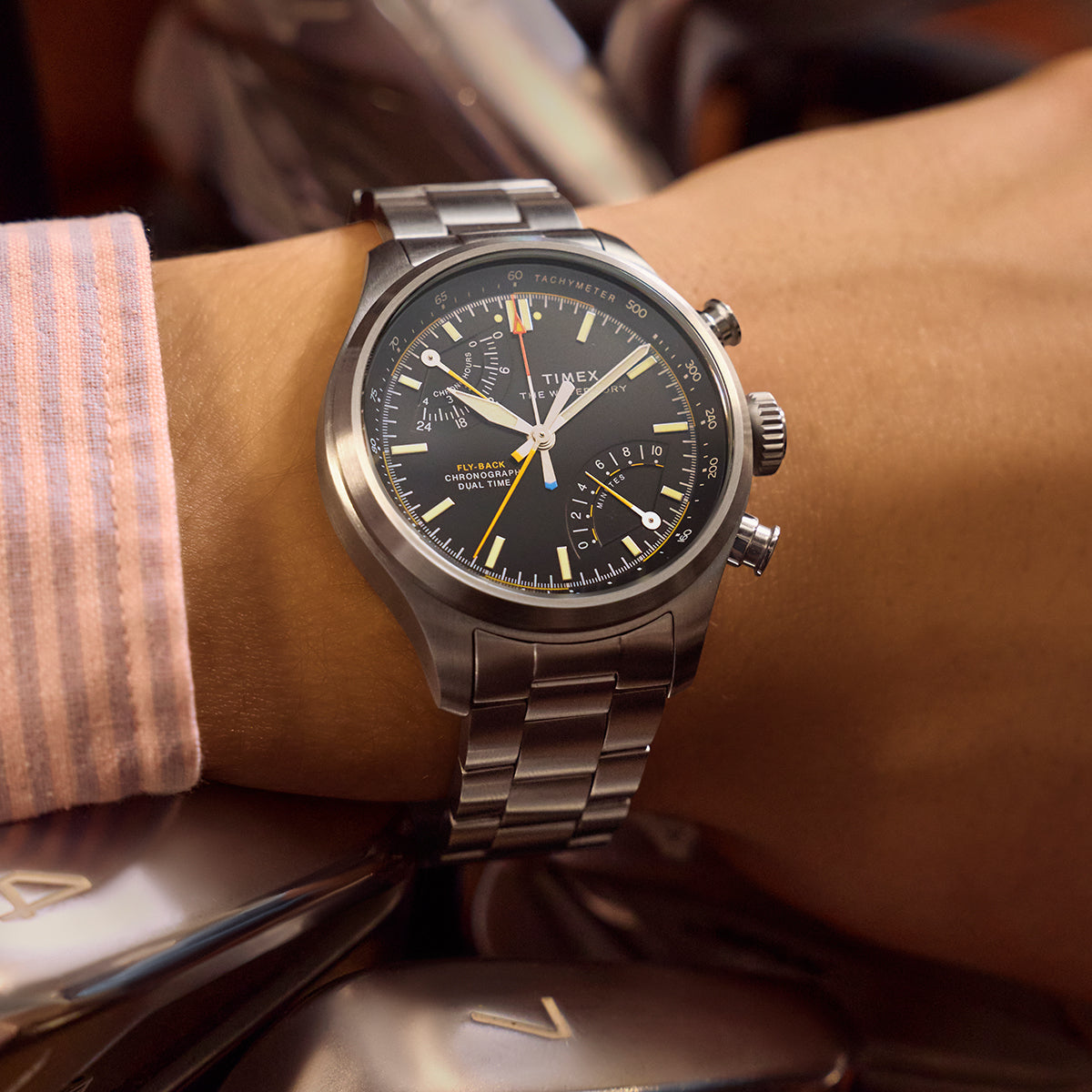 Waterbury Ace Fly-Back Chronograph 43mm Stainless Steel Bracelet