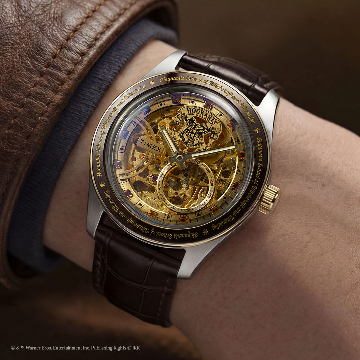 Harry Potter x Timex Waterbury Skeleton Automatic 39mm Leather