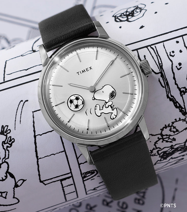 Peanuts® x Timex Marlin® Automatic Soccer 40mm Leather Strap Watch