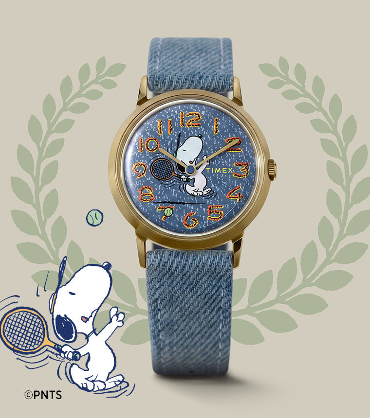Peanuts® x Timex Marlin® 1965 Reissue Inspired Snoopy Tennis 34mm