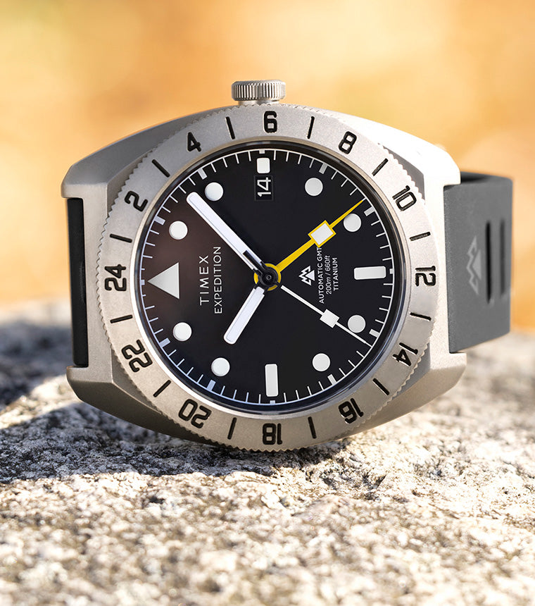 Expedition® Pioneer Titanium Automatic GMT 41mm Silicone Strap