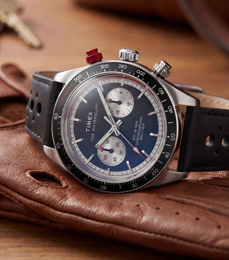 Waterbury Heritage Chronograph 39mm Leather Strap Watch