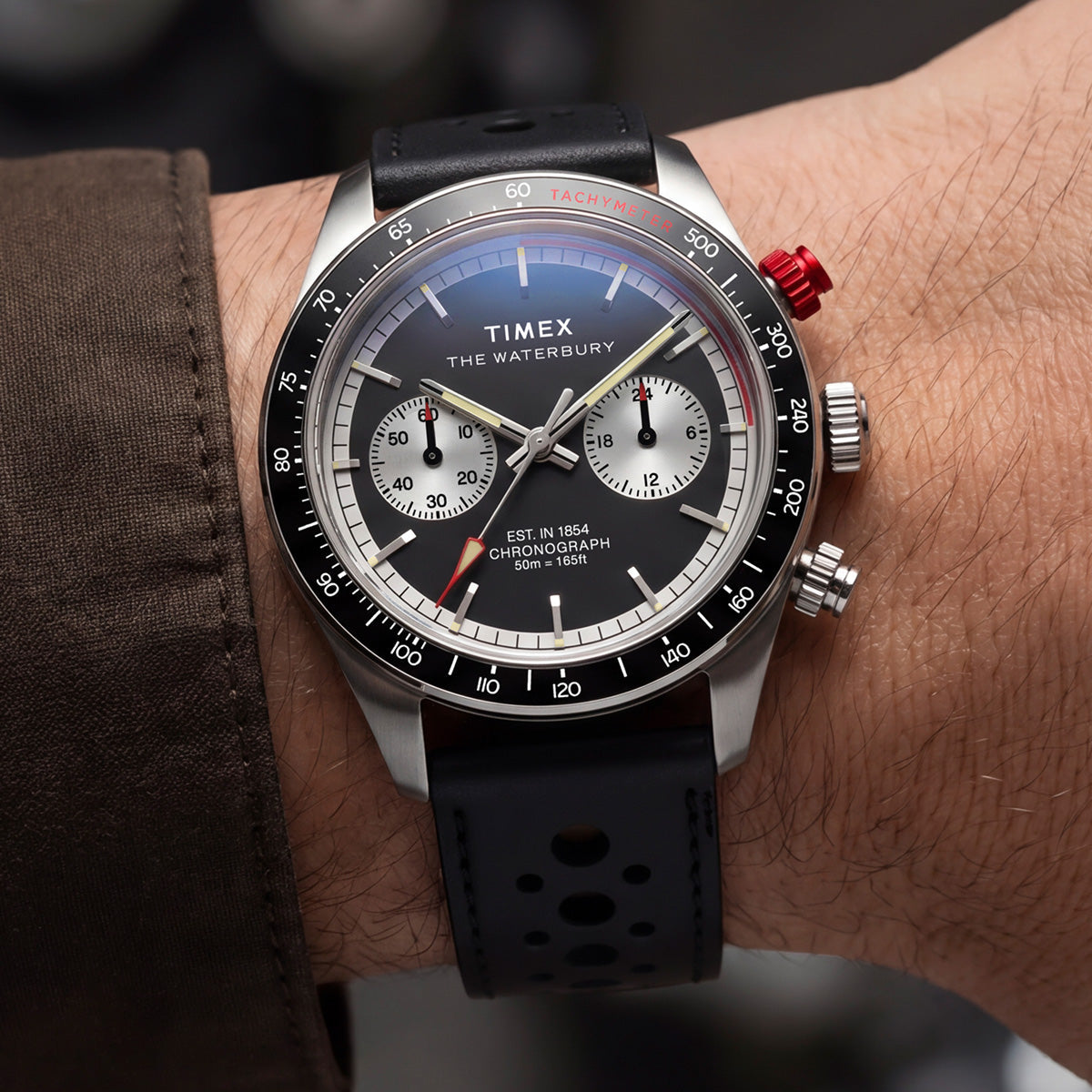 Waterbury Heritage Chronograph 39mm Leather Strap Watch