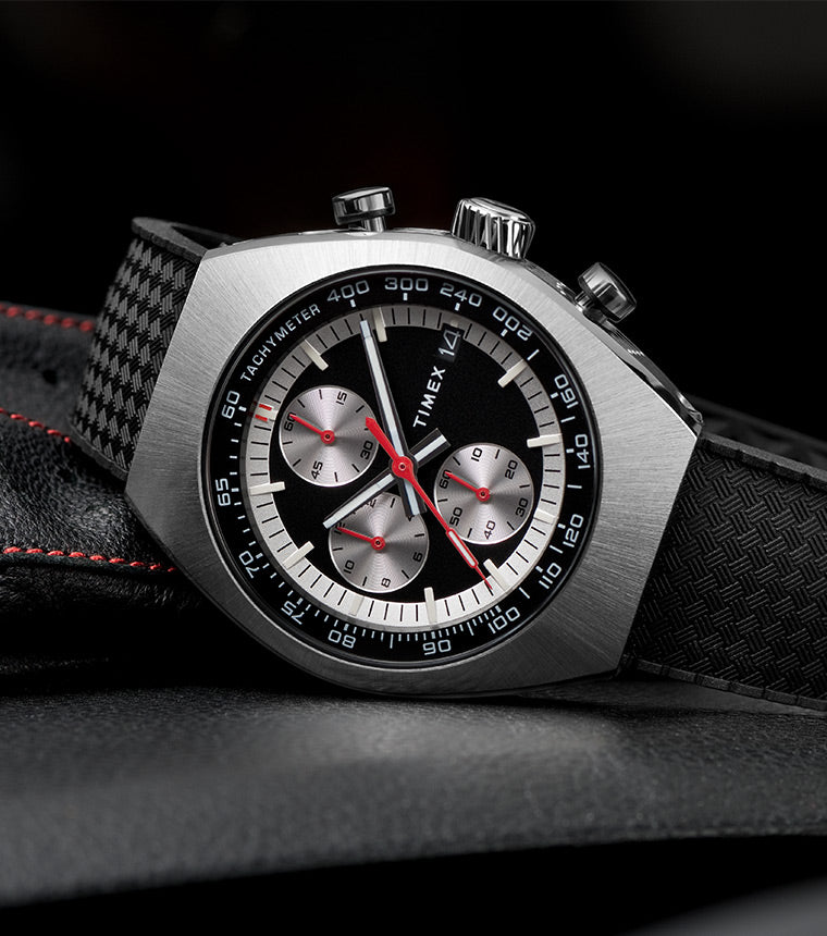 Timex Legacy Tonneau Chronograph 42mm Synthetic Rubber Strap Watch