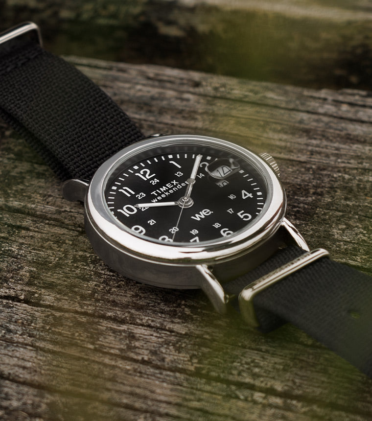 Weekender Black Fabric Strap Watch 