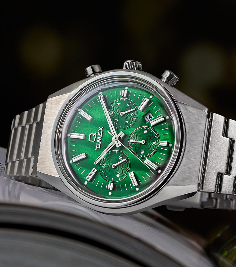 Q Timex® Falcon Eye Chronograph 40mm Stainless Steel Bracelet