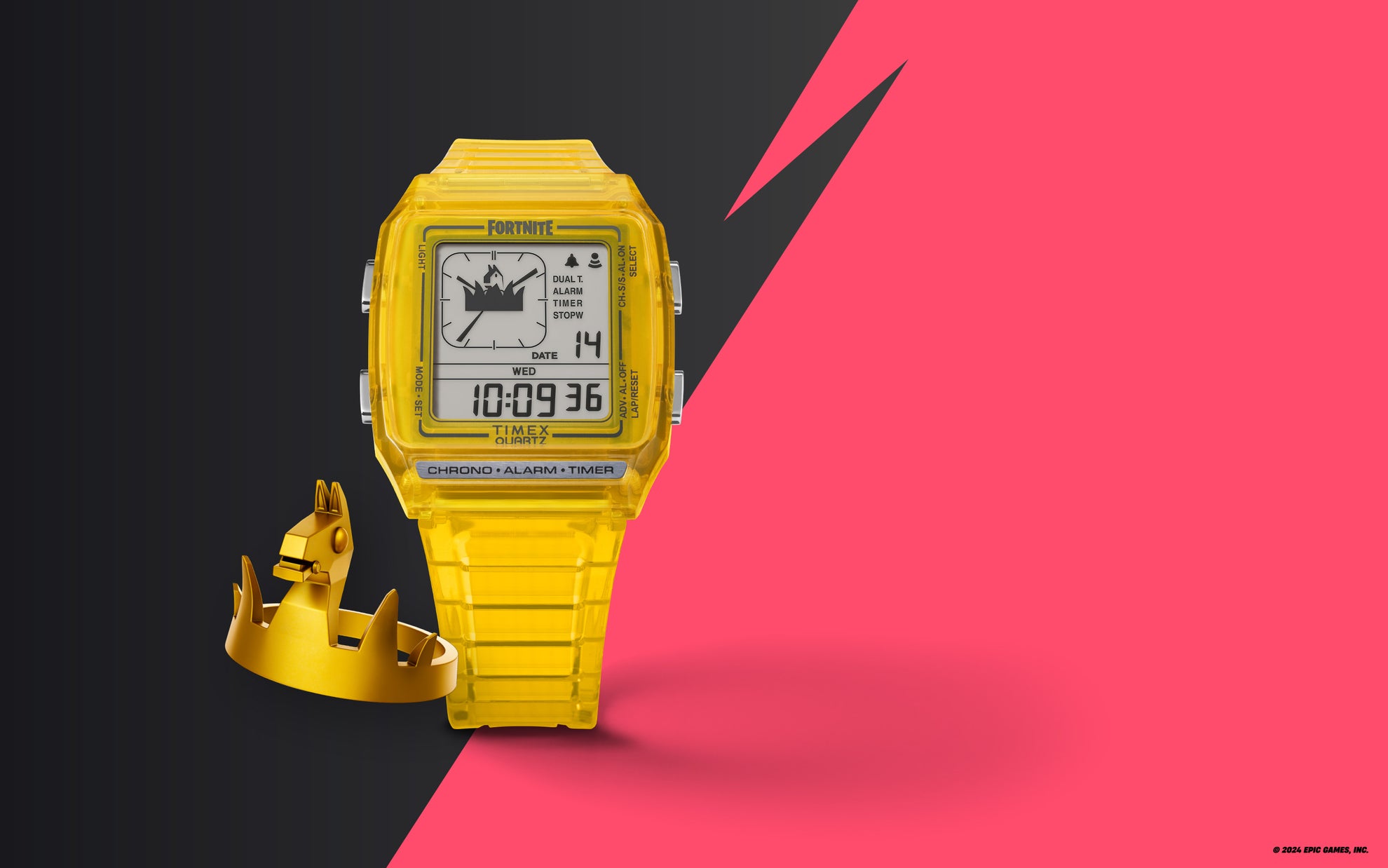 Q Timex LCA x Fortnite® with Yellow Resin Strap Watch