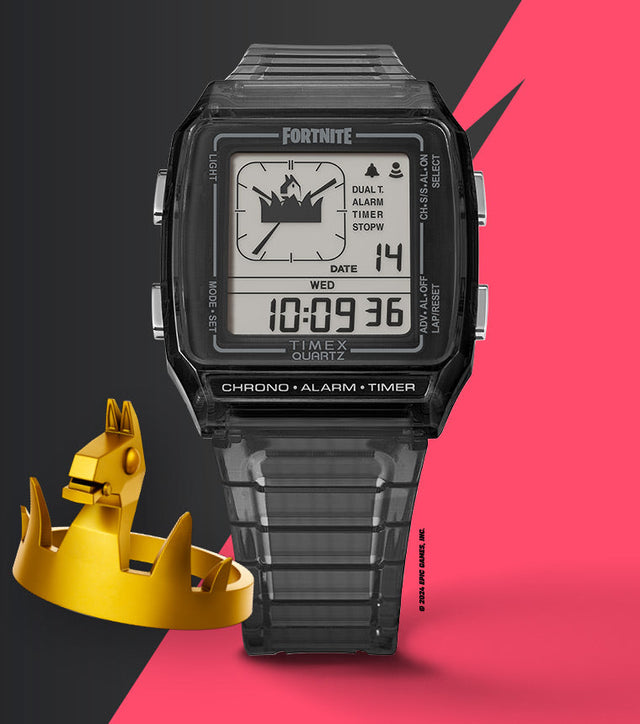 Q Timex LCA x Fortnite® Black Resin Strap Watch