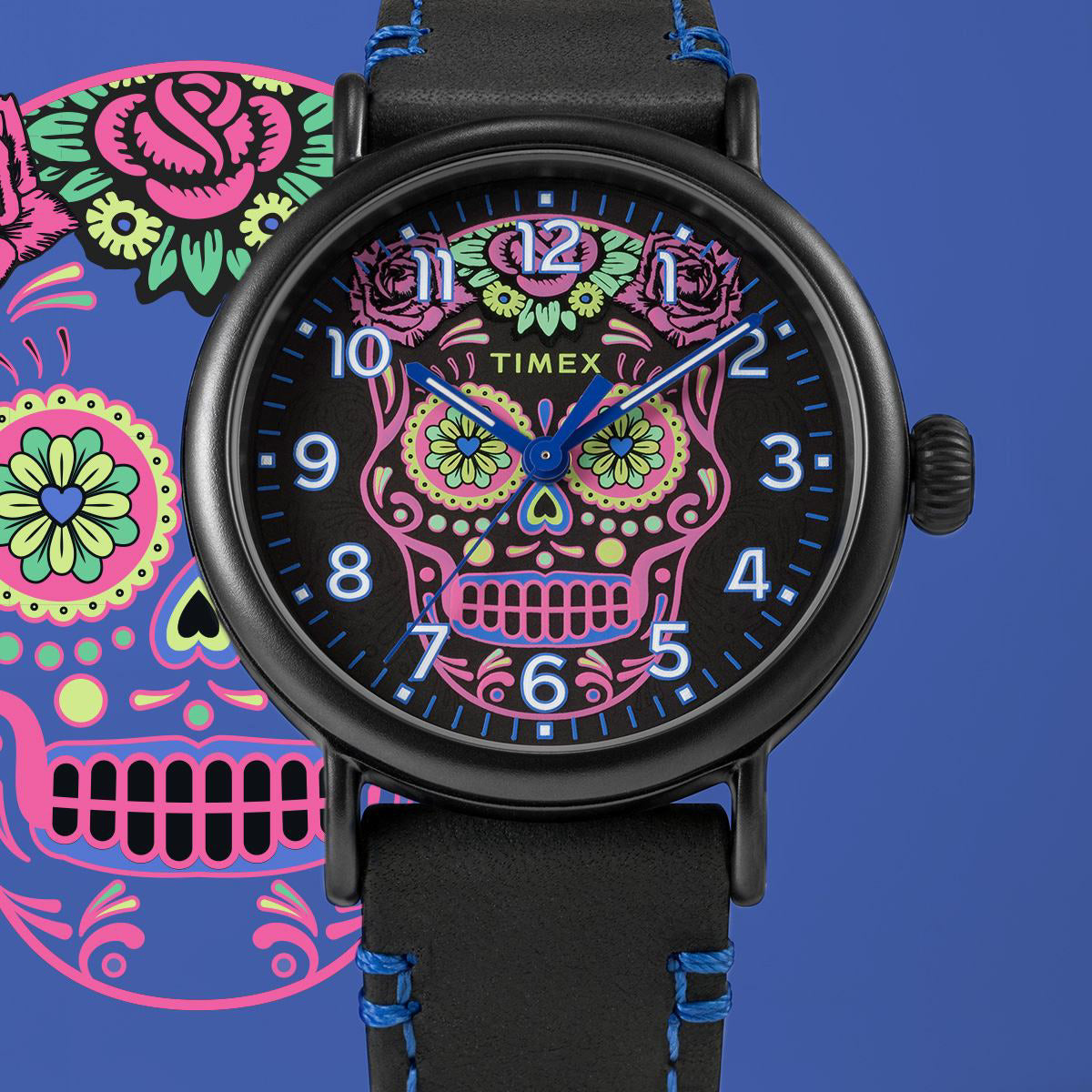 Timex Waterbury Standard Dia de los Muertos 40mm Leather Strap Watch TW2V67600 Timex EU