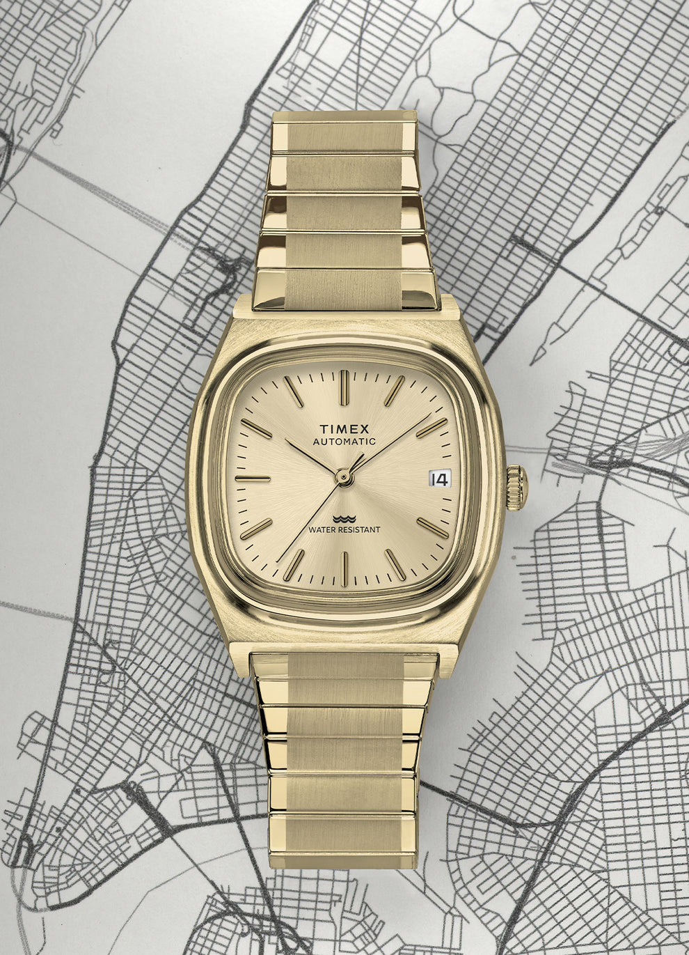 Timex® Automatic 1983 E-Line Gold Tone Expansion Band Watch