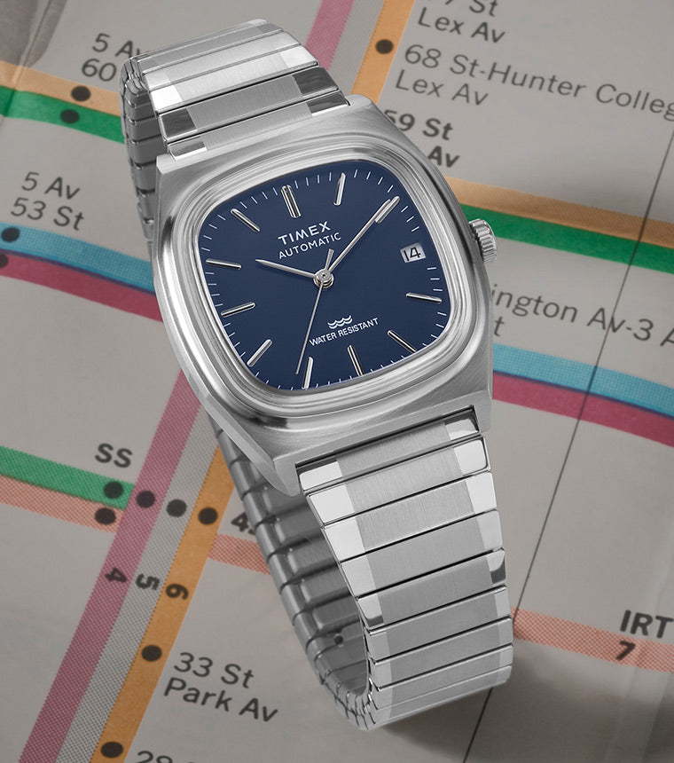 Automatic 1983 E Line Stainless Steel Expansion Band Watch 34mm in Gold