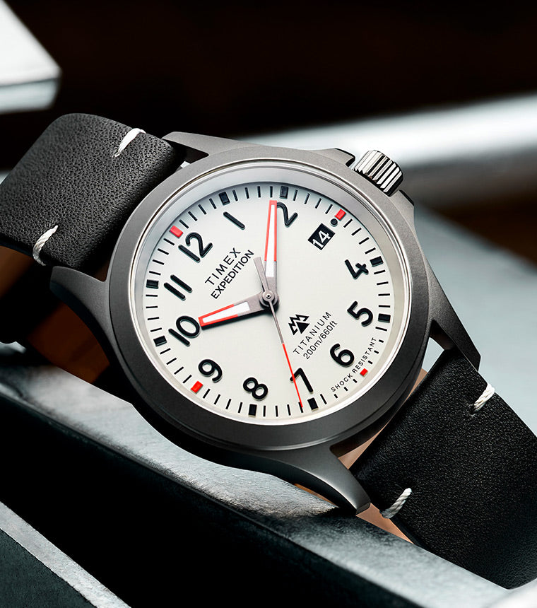 Expedition Titanium 38mm Leather Strap Watch - TW2W78200 | Timex EU