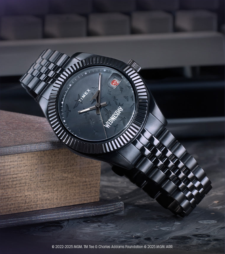 Timex x Wednesday Timex Legacy 36mm Stainless Steel Bracelet Watch