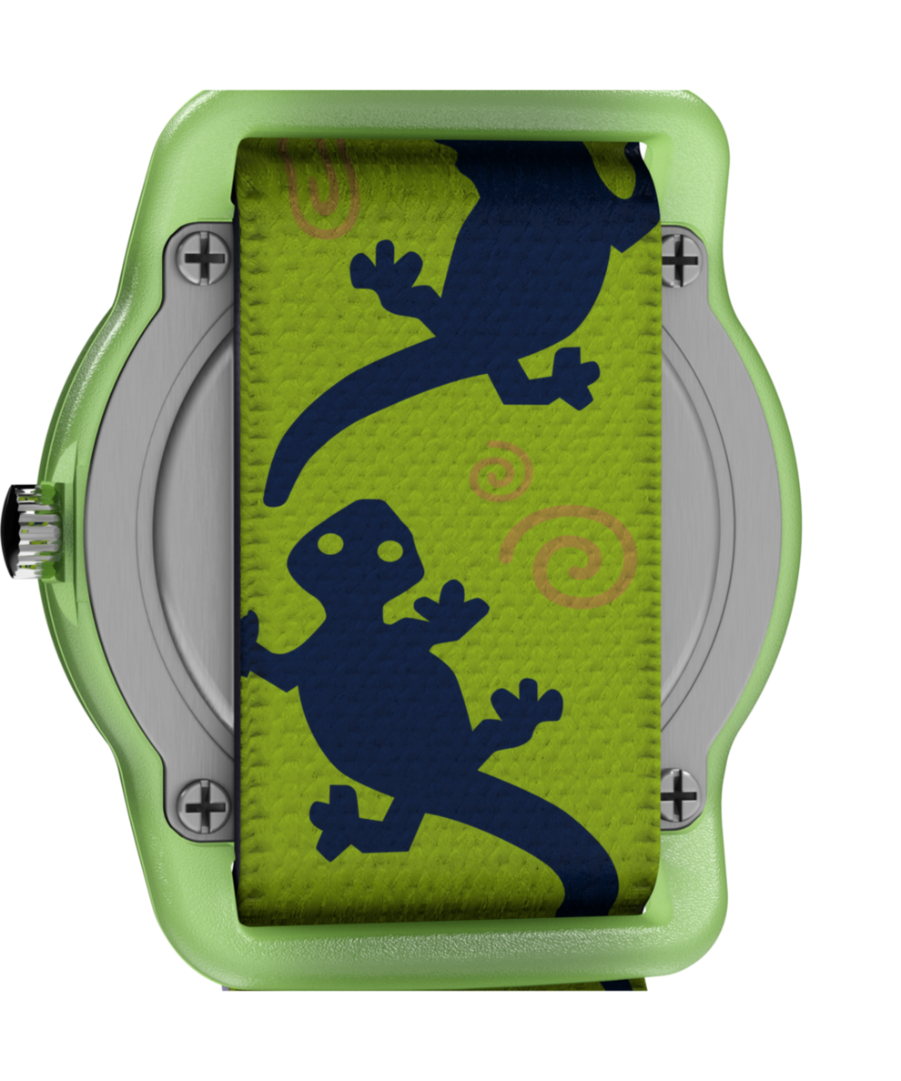 TIMEX TIME MACHINES® 29mm Green Gecko Elastic Fabric Kids